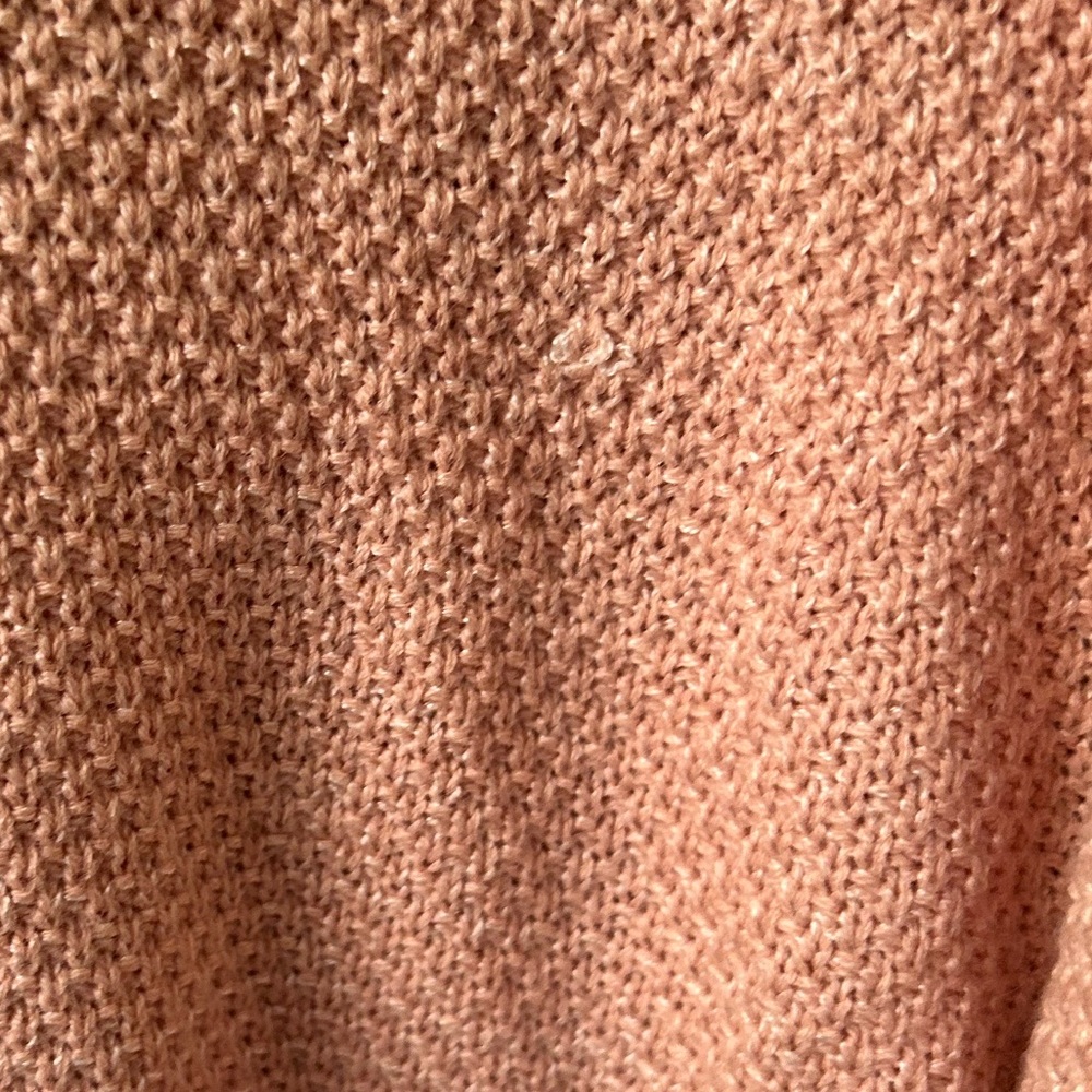 Freshman Pink Cardigan Sweater V-Neck Soft Ribbed Knit. Size XL - Picture 5 of 6